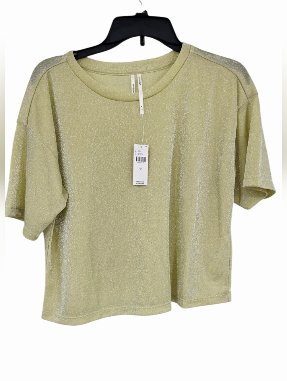 New Anthropologie Green/Yellow Glitter Top Small